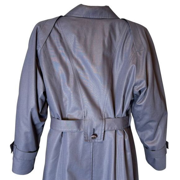 Vintage London Fog Trench Coat Rare Cornflower Blue Lined Women’s 8P USA 80s 90s - Picture 15 of 16